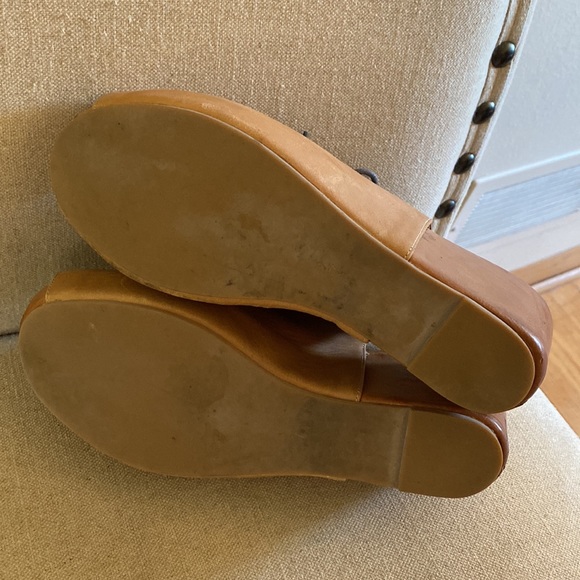 Jeffrey Campbell Leather Two Tone Lace Up Wedges Blue Tan Size 7 - Picture 12 of 13